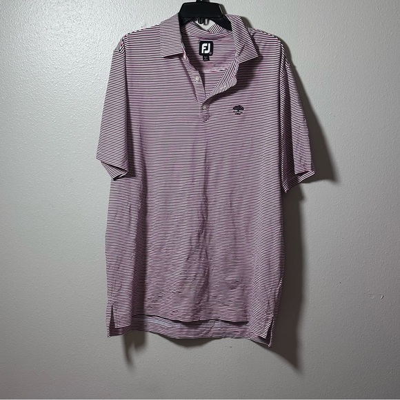 FootJoy Other - FJ Foot Joy Polo Shirt Men Blue/Red Striped Performance Short Sleeve size Large